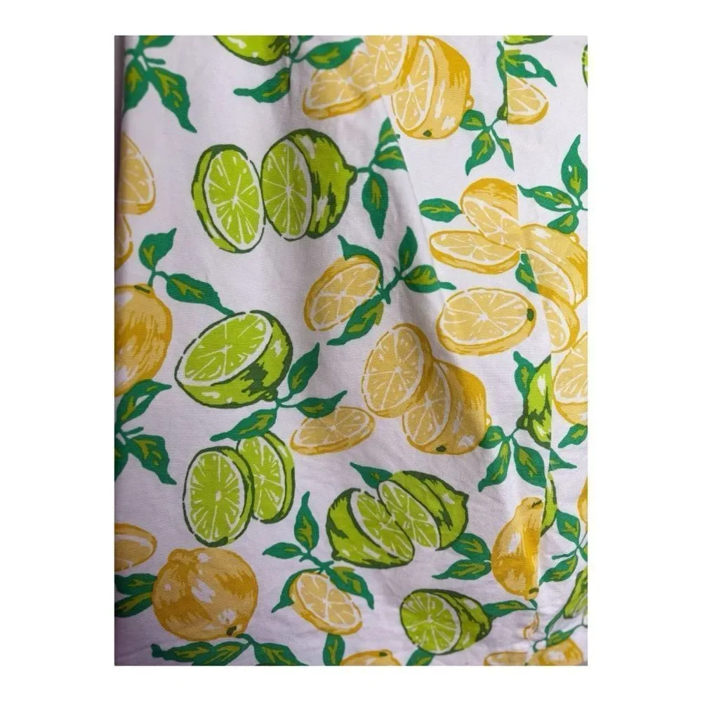 Talbots Pencil Skirt Size 4 Lemon Lime Print Fruit Preppy